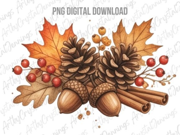 Download Autumn Pinecone Acorn Clipart PNG - Premium Resources