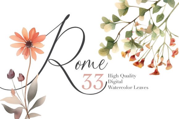 Download Watercolor Florals Clipart Set - Watercolor florals clipart Collection