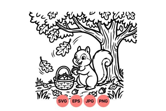 Download Cute Squirrel Acorn Clipart - Premium Resources