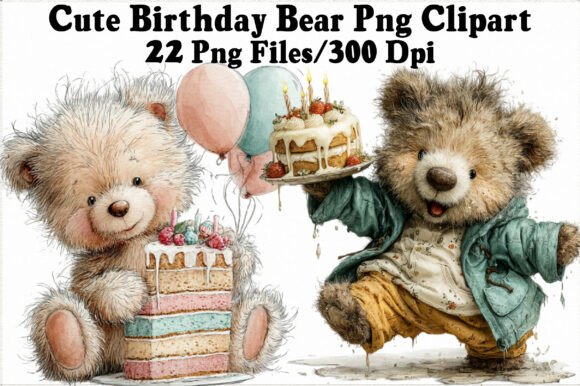 Download Cute Birthday Bear PNG Clipart - Birthday Collection