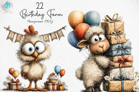 Download Cute Birthday Farm Clipart PNG - Birthday Collection