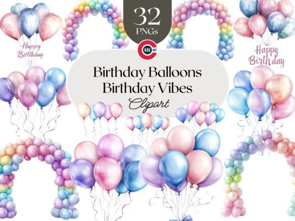 Download Colorful Birthday Balloons Graphics - Birthday Collection