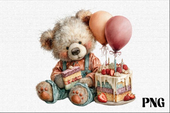 Download Cute Birthday Bear PNG Clipart - Birthday Collection
