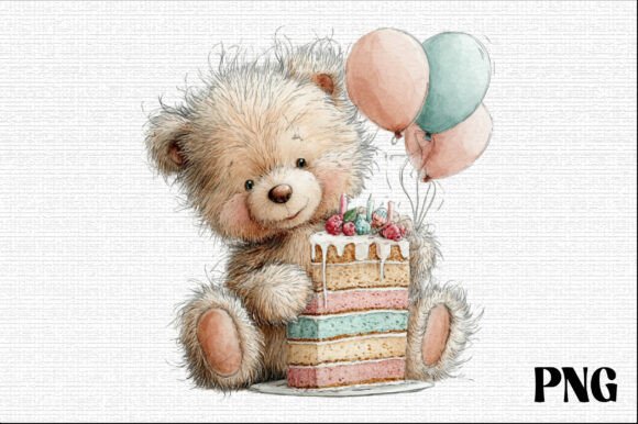 Download Cute Birthday Bear PNG Clipart - Birthday Collection