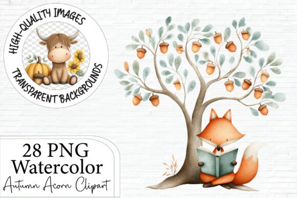 Download Watercolor Autumn Acorn Clipart - Premium Resources