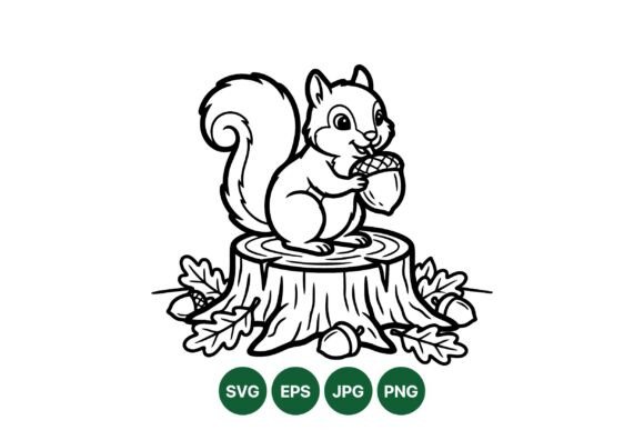 Download Cute Squirrel Acorn Clipart Art - Premium Resources