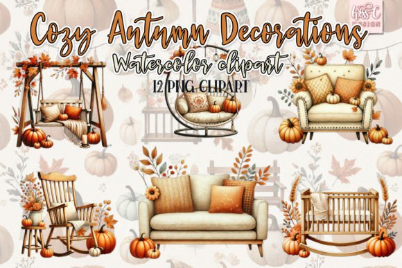 Download Cozy Autumn Decor Seasonal Clipart Set - Premium Resources